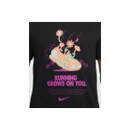 Nike Dri-Fit Running Ανδρικό Κοντομάνικο T-Shirt Μαύρο