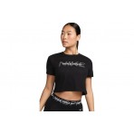 Nike Pro Crop Top Γυναικεία Κοντομάνικη Crop Top Μπλούζα Μαύρη