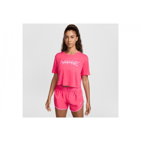 Nike Pro Crop Top Γυναικεία Κοντομάνικη Crop Top Μπλούζα Ροζ