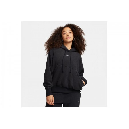 Nike Sportswear Phoenix Fleece Γυναικείο Φούτερ Με Κουκούλα Μαύρο