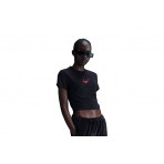 Nike Sportswear Chill Knit Γυναικείο Κοντομάνικο Crop Top Μαύρο