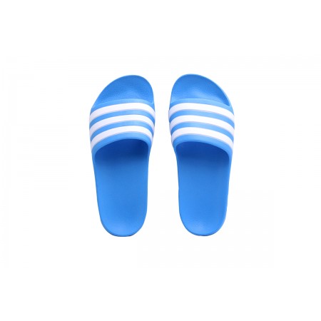 Adidas Originals Adilette Aqua Παντόφλες Γαλάζιες, Λευκές