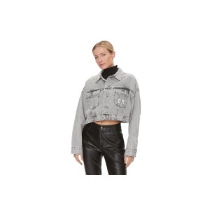 Calvin Klein Oversize Crop Μπουφάν Τζιν Γυναικείο (J20J222467 1BZ)