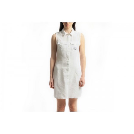 Calvin Klein Γυναικείο Αμάνικο Φόρεμα Mini Λευκό