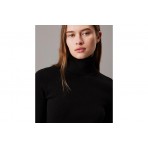 Calvin Klein Woven Label Turtleneck Μακρυμάνικο Φόρεμα Mini