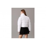 Calvin Klein Cropped Γυναικείο Puffer Μπουφάν Λευκό