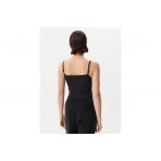 Calvin Klein Slim Ribbed Logo Strappy Μπλούζα Αμάνικη Γυναικεία (J20J225312 BEH)