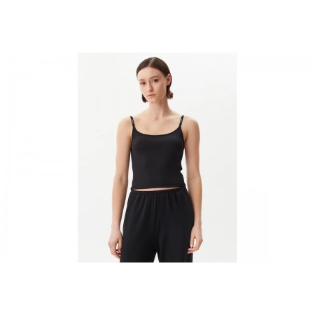 Calvin Klein Slim Ribbed Logo Strappy Μπλούζα Αμάνικη Γυναικεία 