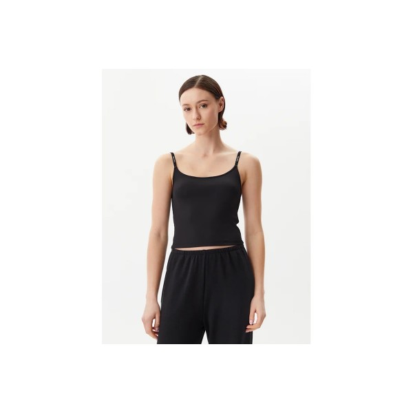 Calvin Klein Slim Ribbed Logo Strappy Μπλούζα Αμάνικη Γυναικεία (J20J225312 BEH)