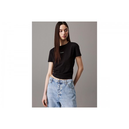 Calvin Klein Slim Cropped Badge T-Shirt Γυναικείο 