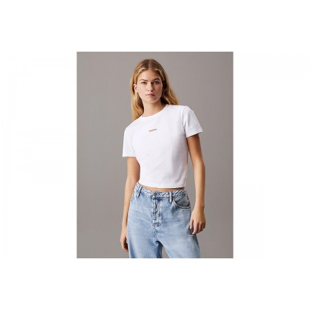 Calvin Klein Slim Cropped Badge T-Shirt Γυναικείο 