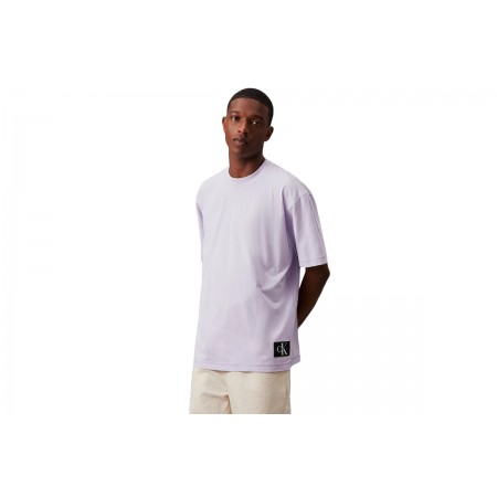 Calvin Klein Badge Relaxed Tee Ανδρικό Κοντομάνικο T-Shirt Λιλά