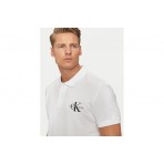 Calvin Klein Ανδρικό Κοντομάνικο Polo T-Shirt Λευκό