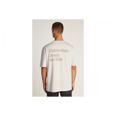 Calvin Klein Ανδρικό Κοντομάνικο T-Shirt Μπεζ