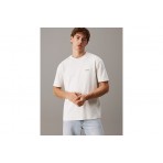 Calvin Klein Cotton Stretch Badge Ανδρικό Κοντομάνικο T-Shirt Λευκό