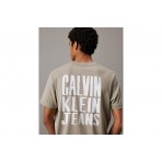 Calvin Klein Back Logo Ανδρικό Κοντομάνικο T-Shirt Μπεζ