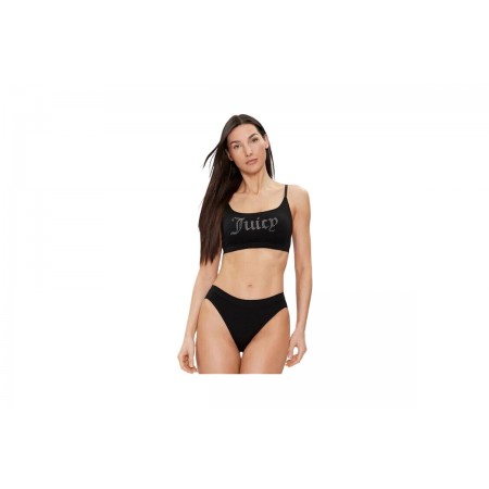 Juicy Couture Diamante Bralette And High Leg Brief 