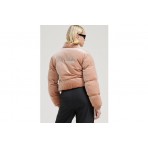 Juicy Couture Velour Diamanté Γυναικείο Puffer Μπουφάν Μπεζ