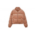 Juicy Couture Velour Diamanté Γυναικείο Puffer Μπουφάν Μπεζ