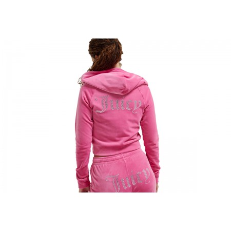 Juicy Couture Classic Velour Γυναικεία Ζακέτα Με Κουκούλα Βελουτέ