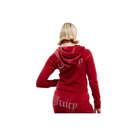 Juicy Couture Velour With Logo Ζακέτα Με Κουκούλα Βελουτέ Γυναικεία 