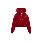 Juicy Couture Classic Velour Γυναικεία Ζακέτα Με Κουκούλα Βελουτέ