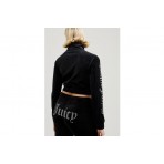 Juicy Couture Diamanté Velour Cropped Γυναικεία Ζακέτα Μαύρη