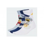 Adidas Performance Disney Mickey Mouse Παιδικές Ψηλές Κάλτσες Λευκές, Σιέλ, Μπλε Σκούρο 3 Ζεύγη