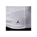 Jordan Flight Cotton Stretch Ανδρικές Αμάνικες Μπλούζες Λευκές 2 Τεμάχια