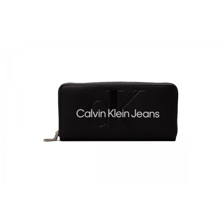 Calvin Klein Sculpted Zip Around Γυναικείο Πορτοφόλι Μαύρο