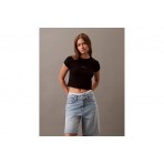 Calvin Klein Γυναικείο Κοντομάνικο Crop Top Μαύρο