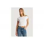 Calvin Klein Γυναικείο Κοντομάνικο Crop Top Λευκό