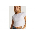 Calvin Klein Γυναικείο Κοντομάνικο Crop Top Λευκό