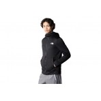 The North Face Full Zip Fleece Ανδρική Ζακέτα Με Κουκούλα Μαύρη