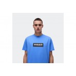 Napapijri Box Logo Ανδρικό Κοντομάνικο T-Shirt Μπλε