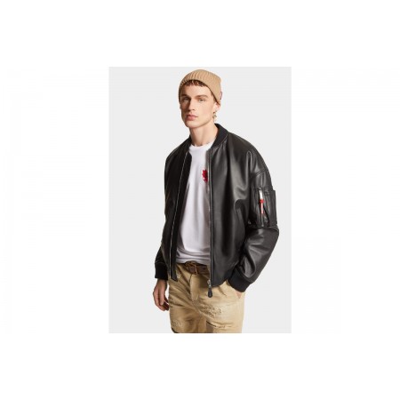 Dsquared2 Leather Bomber Μπουφάν Δερμάτινο Ανδρικό 