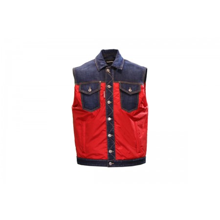 Dsquared2 Denim Puffer Μπουφάν Αμάνικο Ανδρικό 