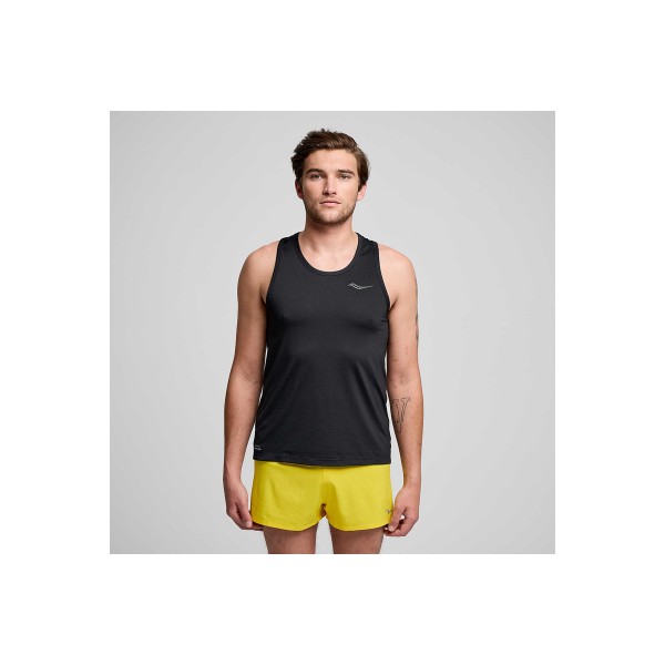 Saucony Stopwatch Singlet Μπλούζα Αμάνικη Ανδρική (SAM800375-BK)