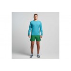 Saucony Stopwatch Long Sleeve Ανδρική Μακρυμάνικη Μπλούζα Πετρόλ