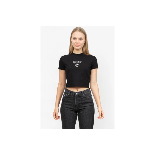 Guess Crop Top Κοντομάνικο  Γυναικείο (V4YI20KCDH1 JBLK)