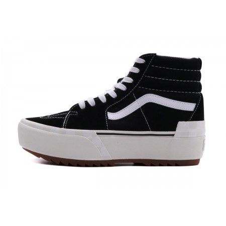 Vans SK8-Hi Stacked Γυναικεία Flatform Μποτάκια Μαύρα, Λευκά