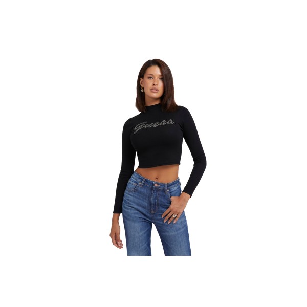 Guess Crop Top Μακρυμάνικο (W3BR07Z2YK2 JBLK)