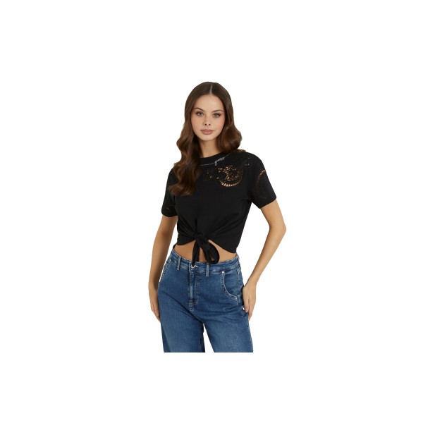 Guess Crop Top Κοντομάνικο Γυναικείο (W4GI15I3Z14 JBLK)