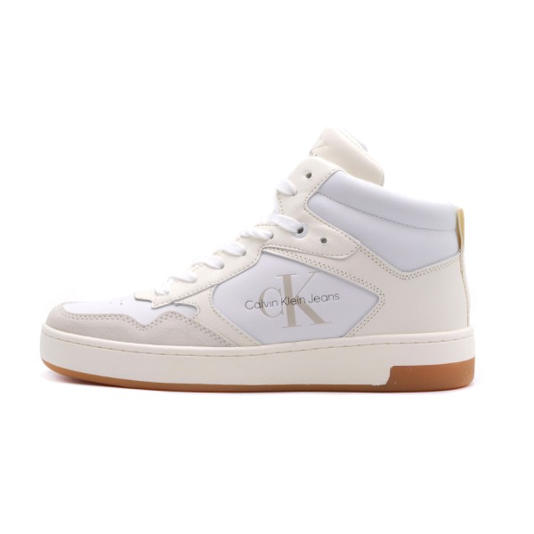 Calvin Klein Basket Cupsole Mid Lth Mono Sneakers (YW0YW00877 02X)