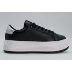 Calvin Klein Γυναικεία Δερμάτινα Sneakers με Πλατφόρμα Μαύρα, Λευκά