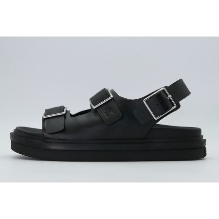 Calvin Klein Flat Molded Buckle Γυναικεία Σανδάλια Μαύρα